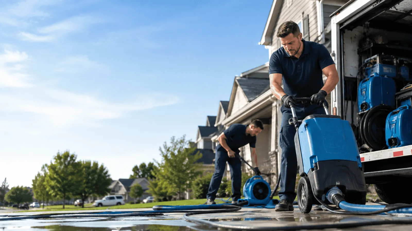 Basement Flooding being performed in Highland Village, TX
